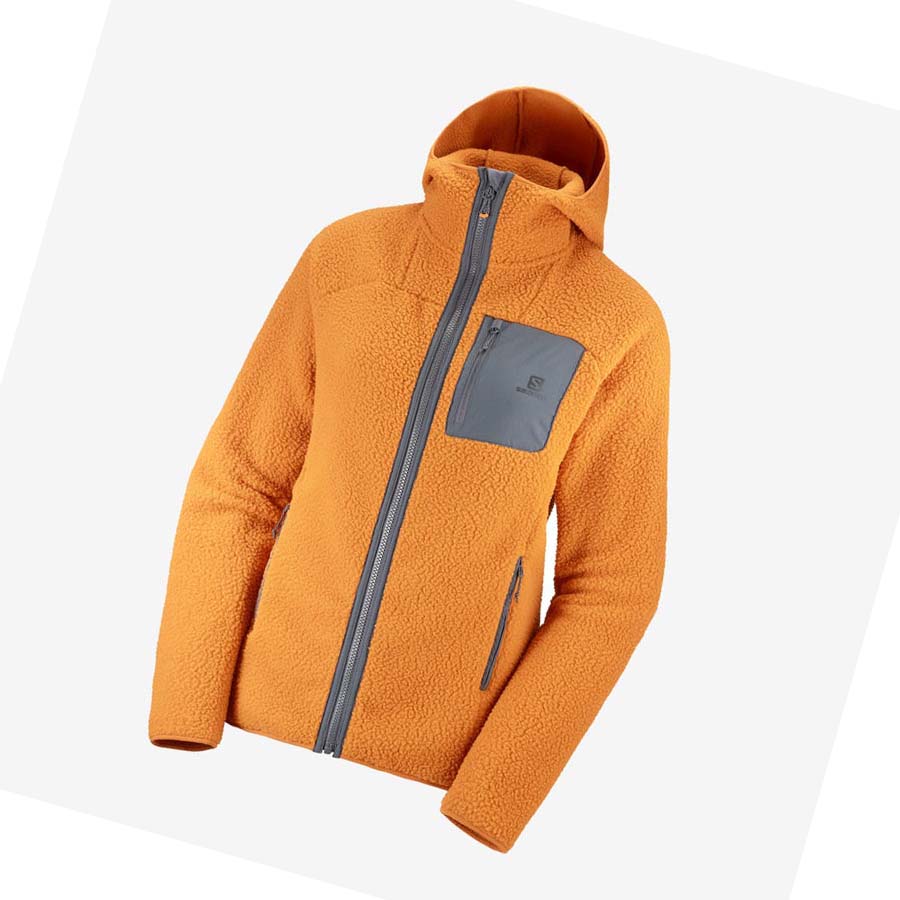 Salomon OUTLINE WARM TEDDY Kadın Kapüşonlu Sweatshirt Turuncu | TR 2501RVD